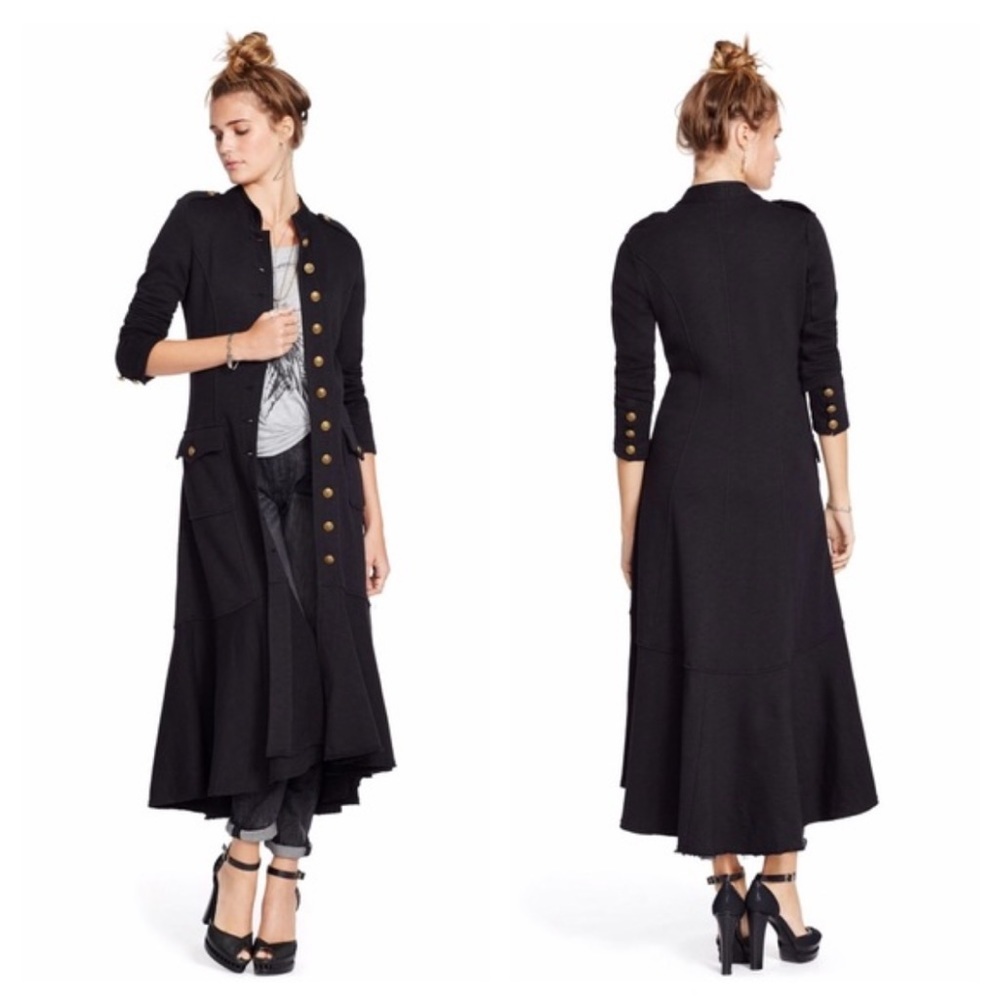 Ralph Lauren Military Duster Denim & Supply Cardigan Jacket Sweater Maxi Long M - Picture 7 of 14
